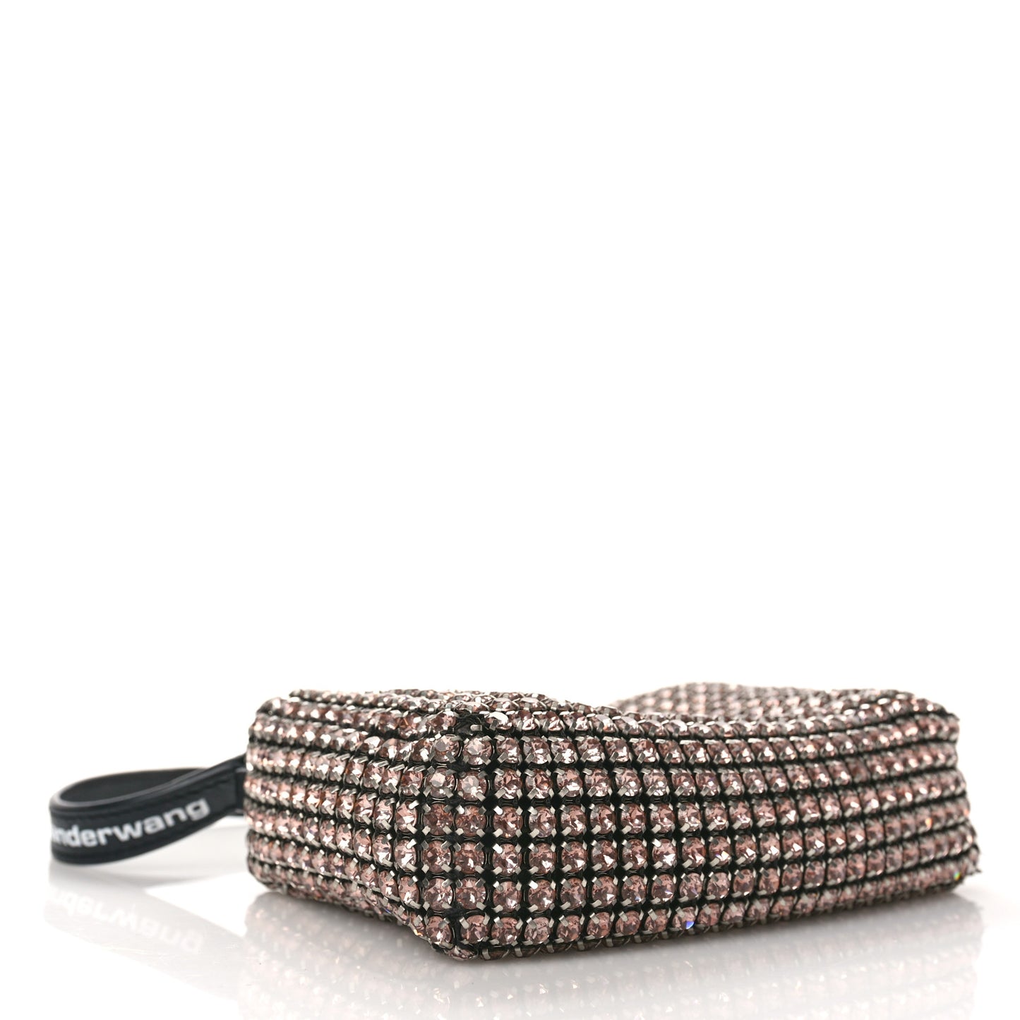 Mesh Crystal Rhinestone Mini Heiress Pouch Pink