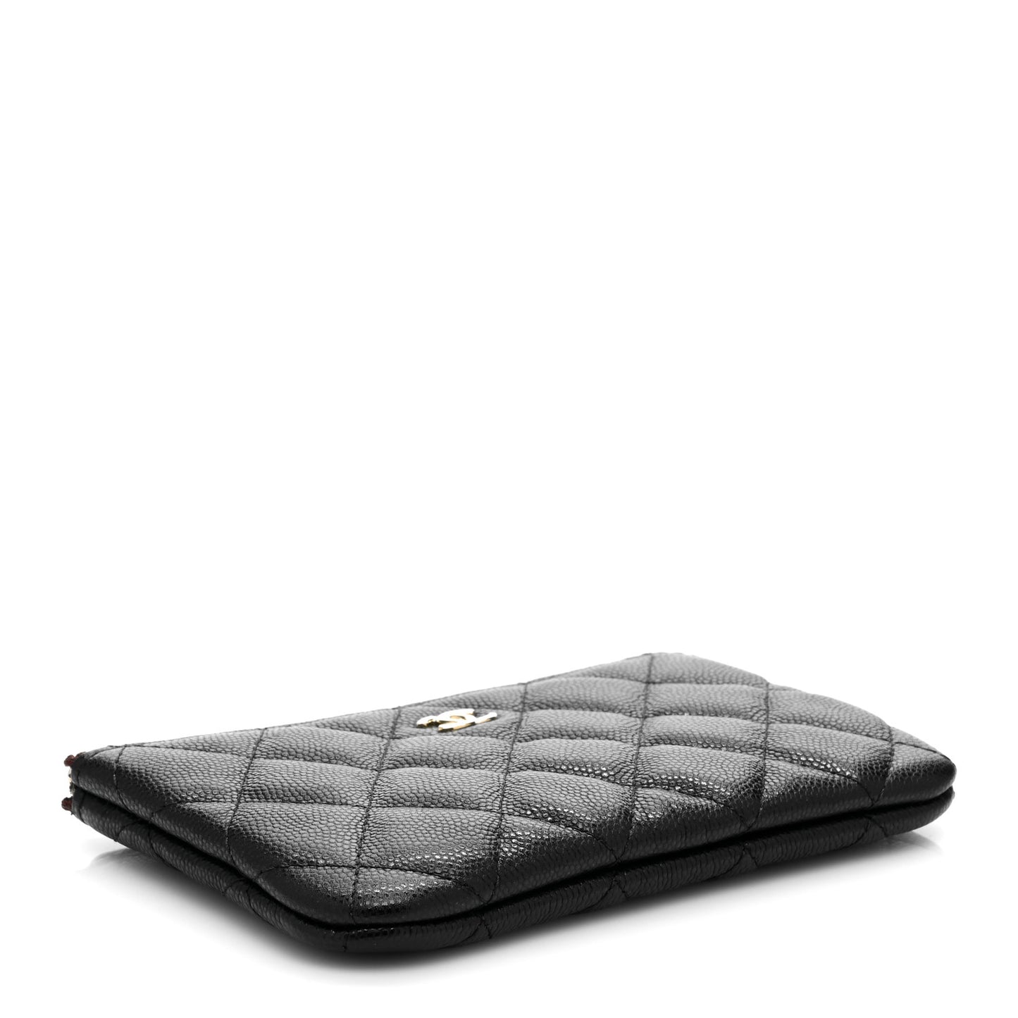 Caviar Quilted Small Cosmetic Case Black