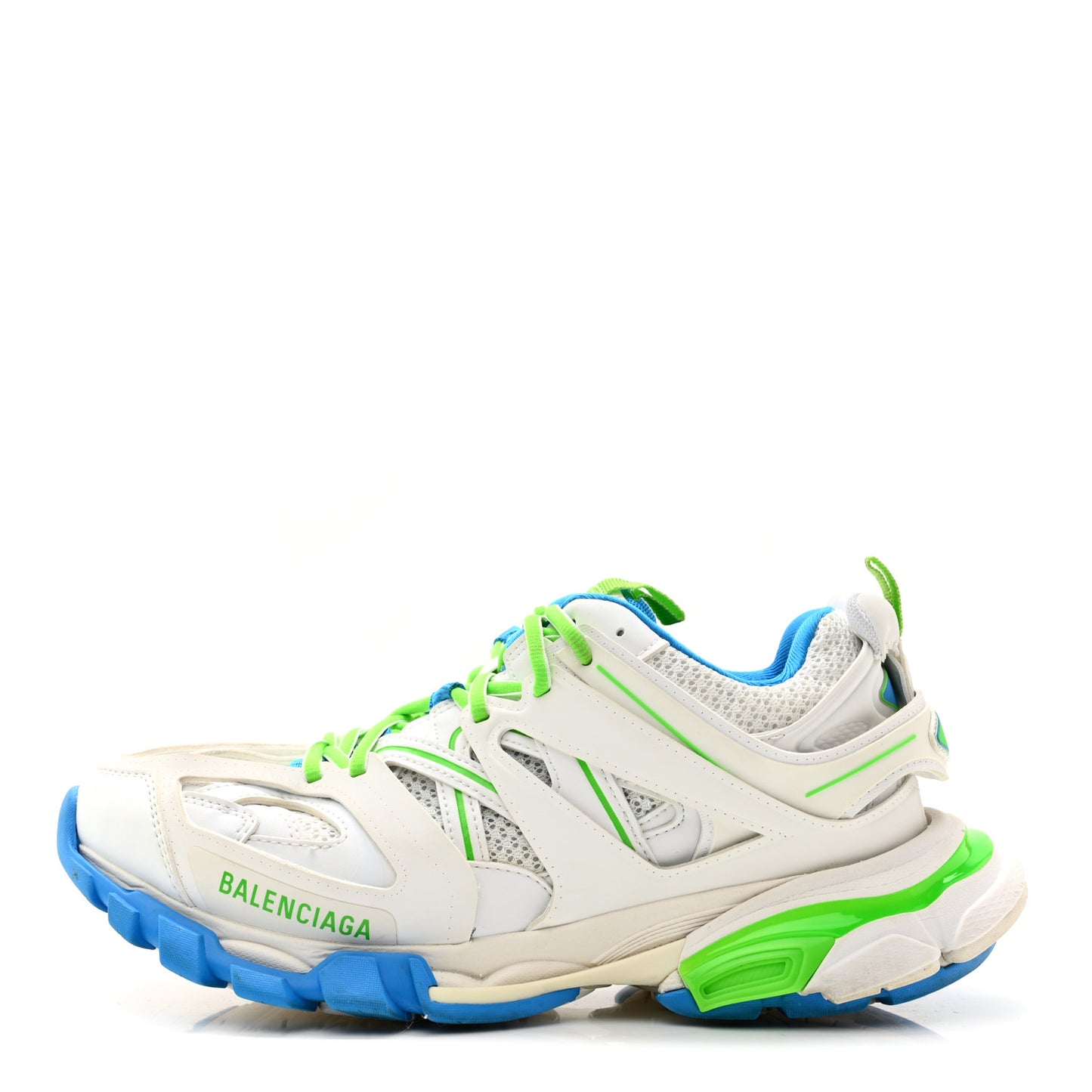 Mesh Nylon Mens Track Sneakers 40 White Green Blue