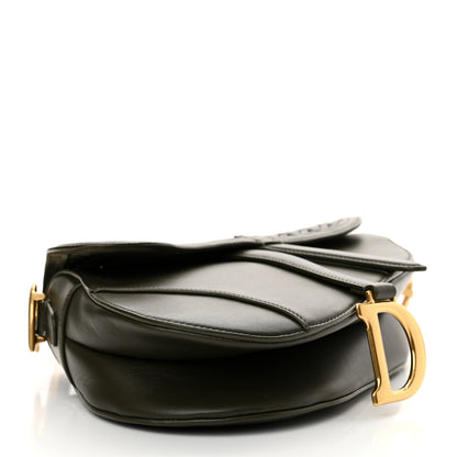 Christian Dior Smooth Calfskin Braided Saddle Bag Dark Green 4 of 13