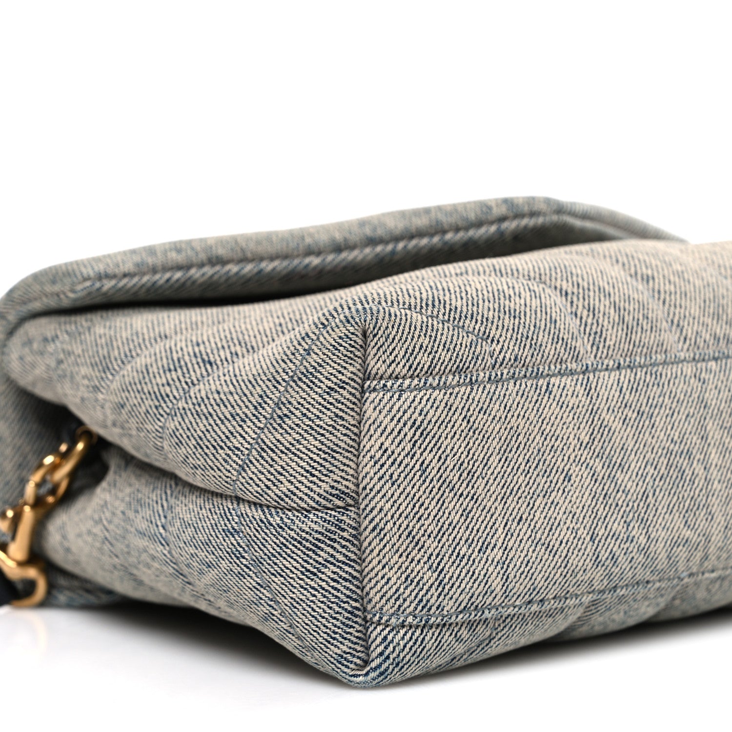 Saint Laurent Denim Y Quilted Monogram Toy Loulou Crossbody Bag Grey 9 of 10
