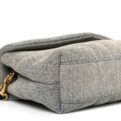 Saint Laurent Denim Y Quilted Monogram Toy Loulou Crossbody Bag Grey 9 of 10