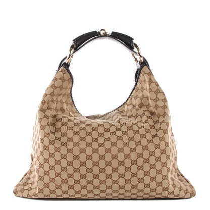 Gucci Monogram Large Horsebit Chain Hobo Dark Brown 1 of 7