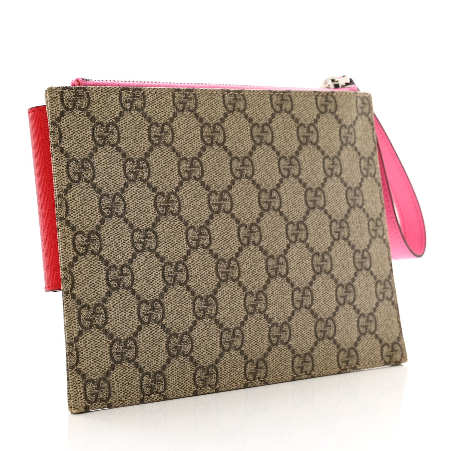 Gucci GG Supreme Monogram Bow Wristlet Red Pink 3 of 7