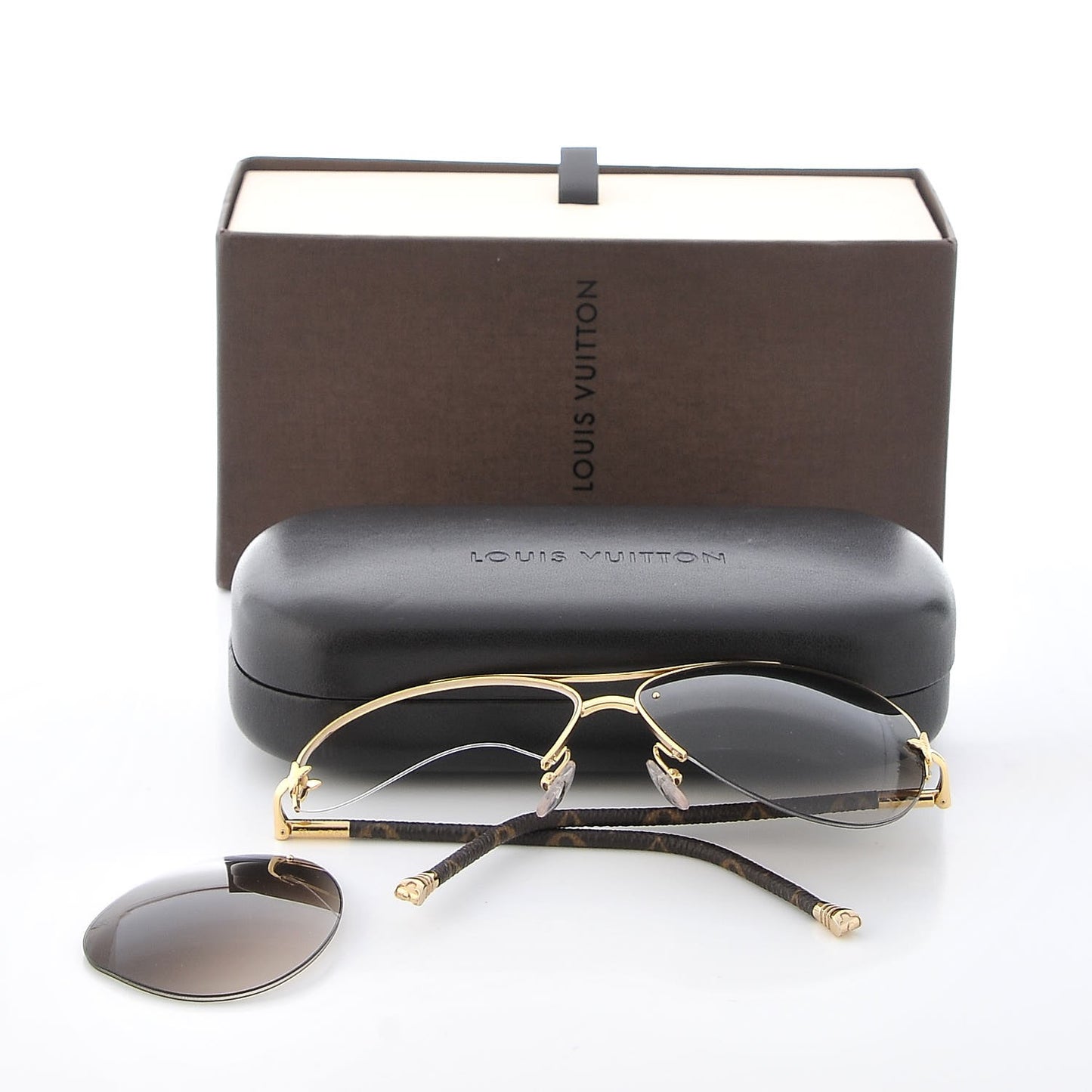Monogram Petite Viola Pilote Aviator Sunglasses Z0571U Brown