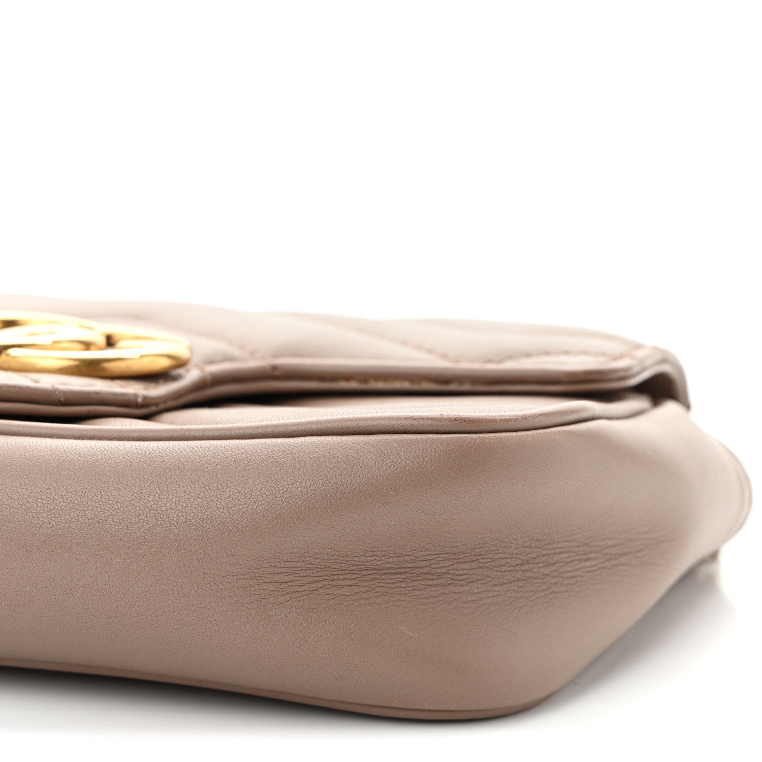 Gucci Calfskin Matelasse Super Mini GG Marmont Shoulder Bag Porcelain Rose 10 of 11