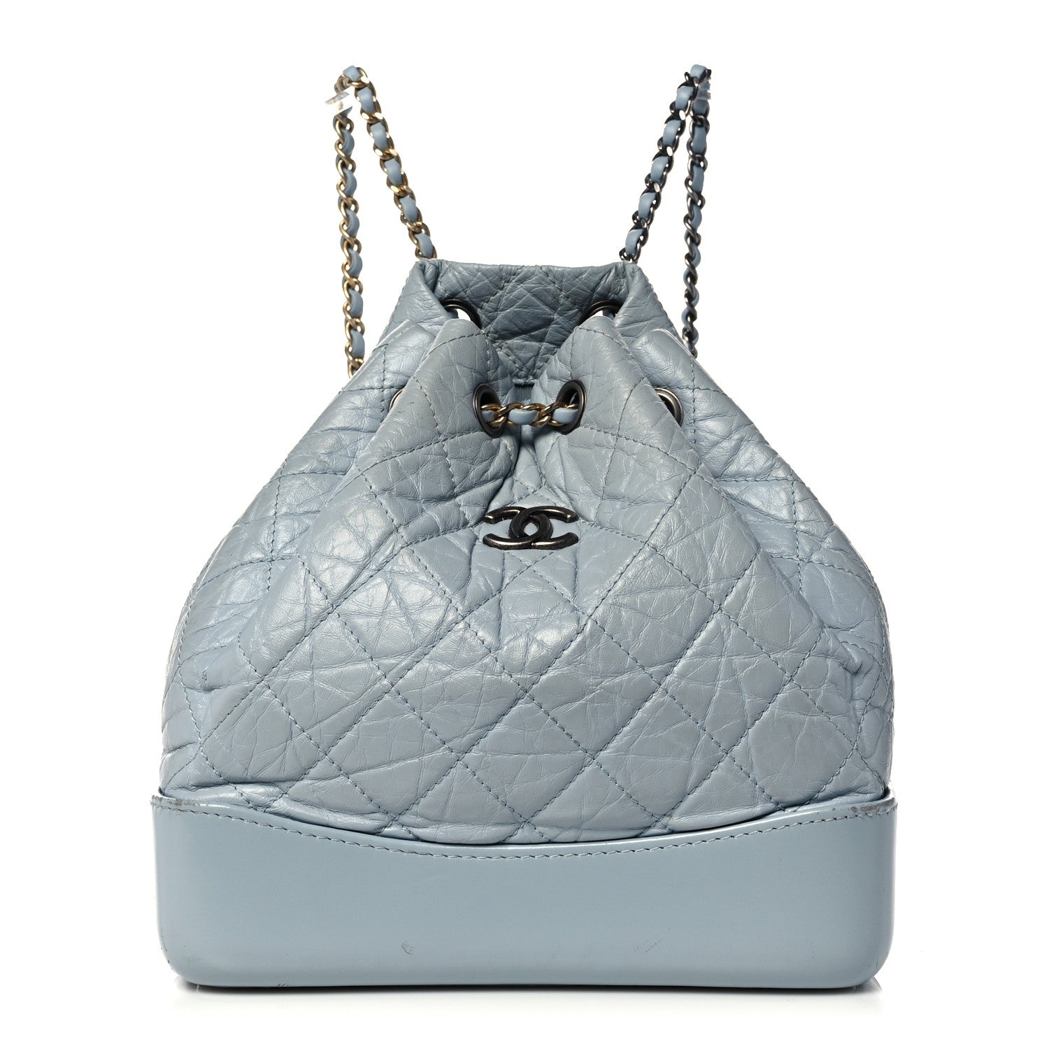 Chanel Aged Calfskin Quilted Small Gabrielle Backpack Light Blue 1 of 14