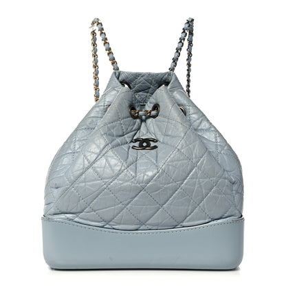 Chanel Aged Calfskin Quilted Small Gabrielle Backpack Light Blue 1 of 14