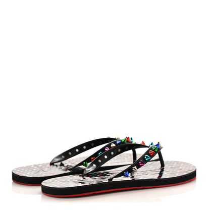 Christian Louboutin Rubber Spike Loubi Donna Flip Flop 40 Black Multicolor 4 of 7