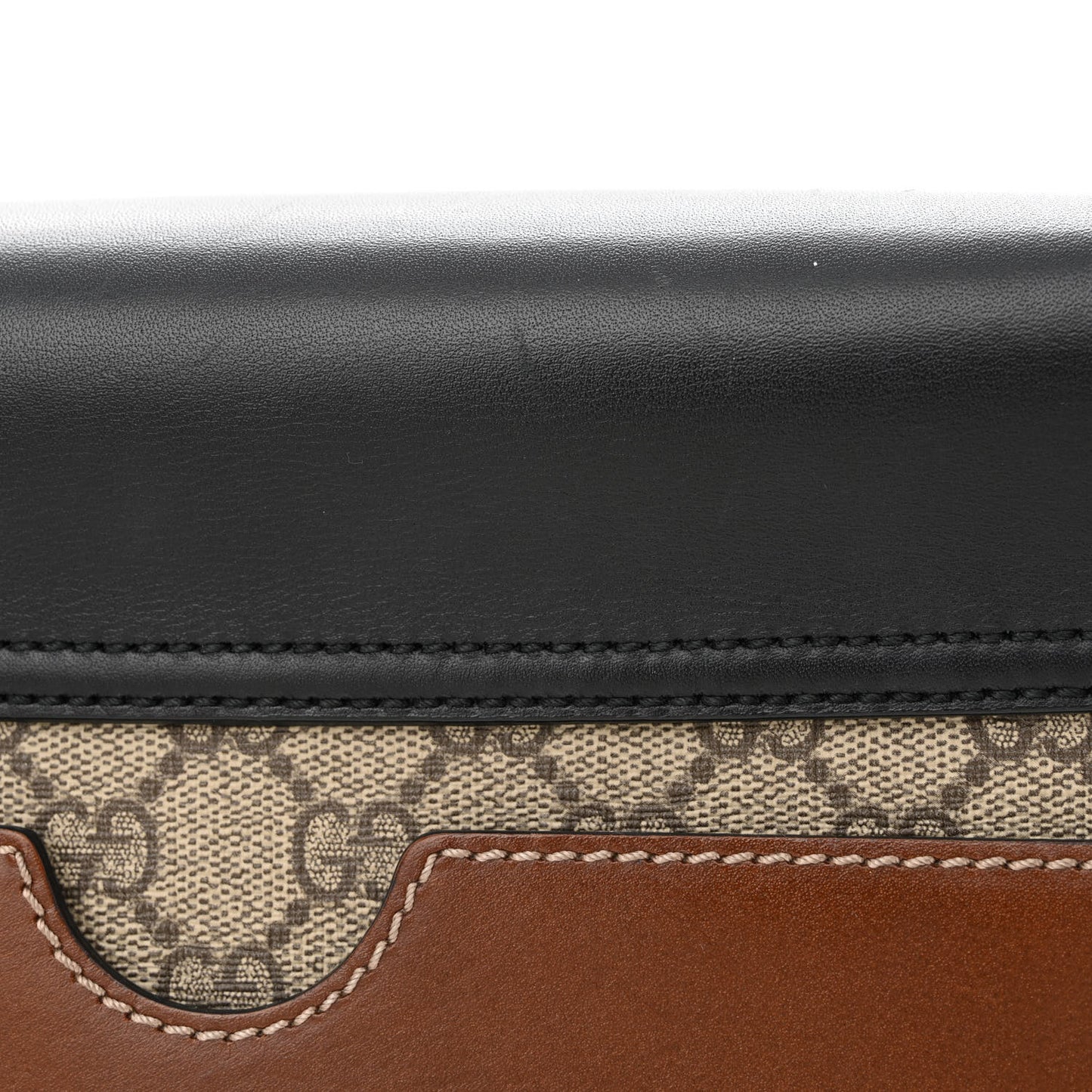 GG Supreme Monogram Calfskin Medium Padlock Shoulder Bag Beige Black Cuir
