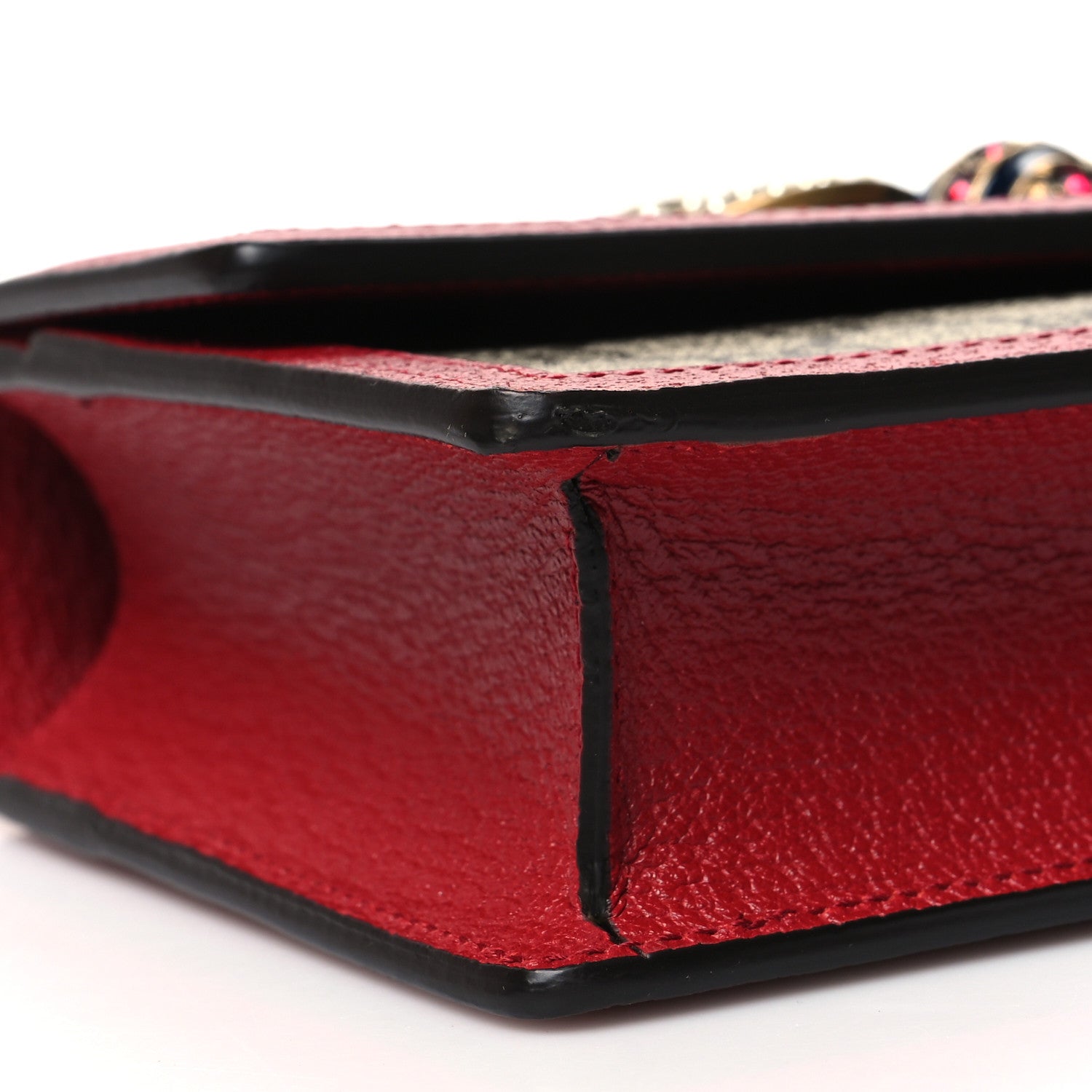 Gucci GG Supreme Monogram Web Queen Margaret Chain Wallet Red 9 of 10