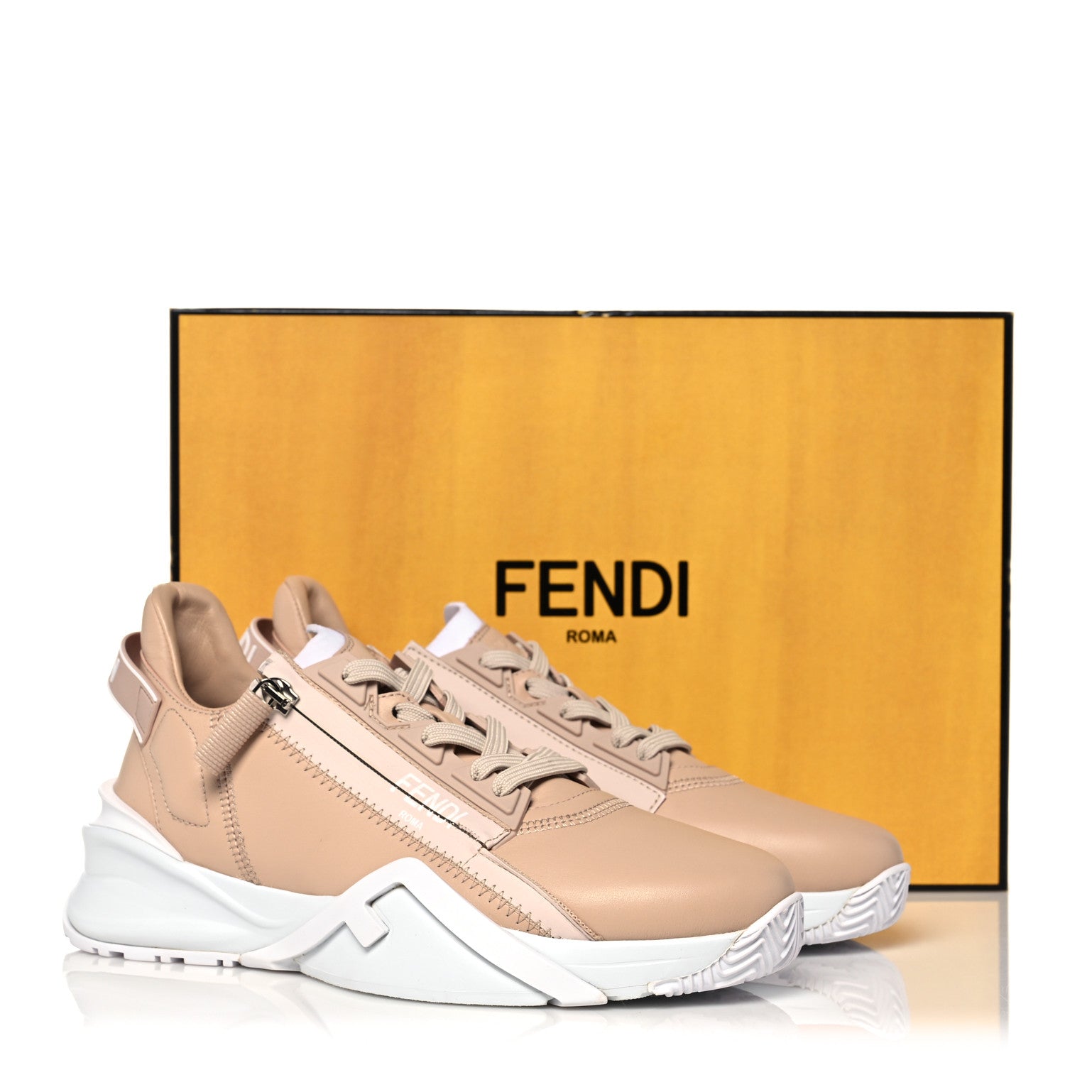 Fendi Vitello Fendi Flow Low Top Sneakers 39 Poudre 9 of 9