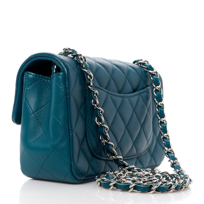 Chanel Lambskin Quilted Mini Rectangular Flap Blue 3 of 12