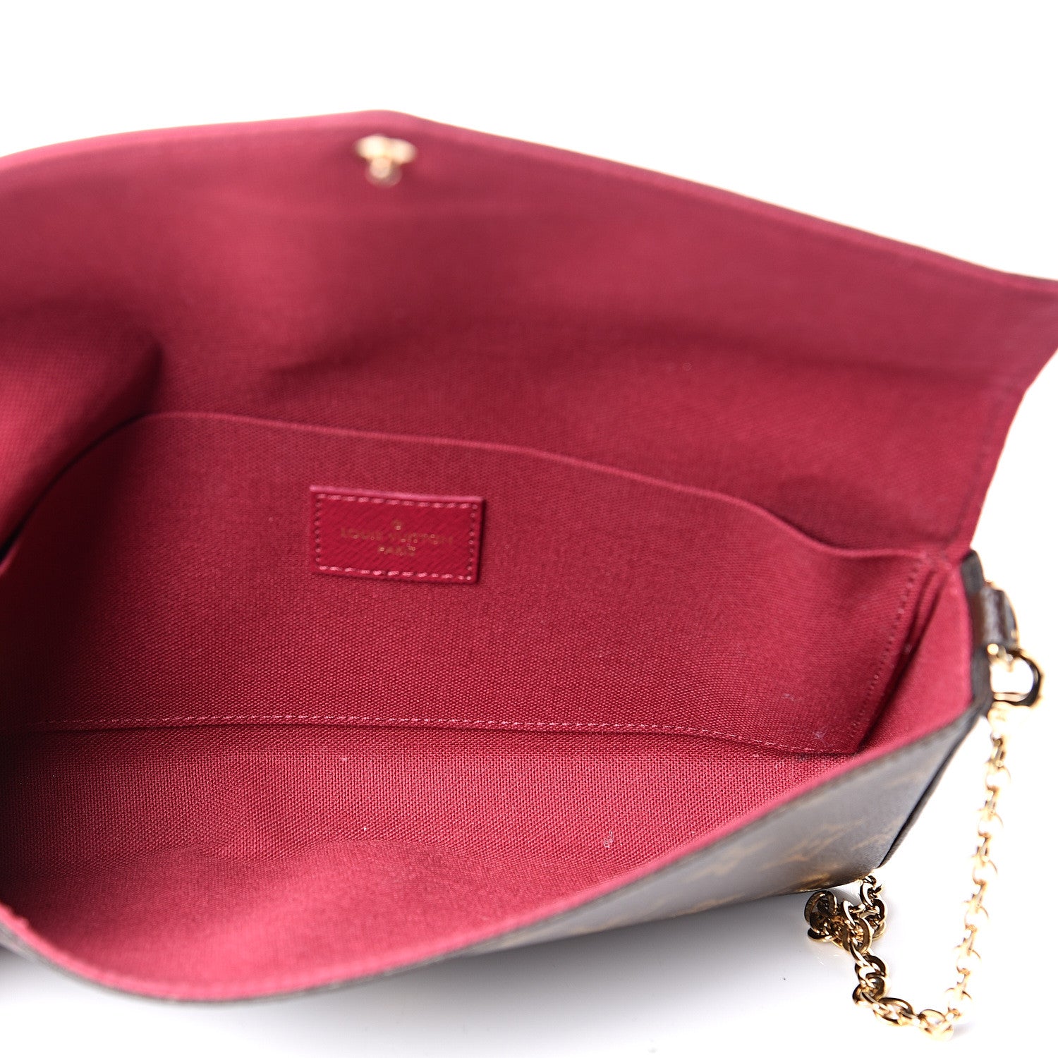Louis Vuitton Monogram Pochette Felicie Chain Wallet Fuchsia 4 of 13