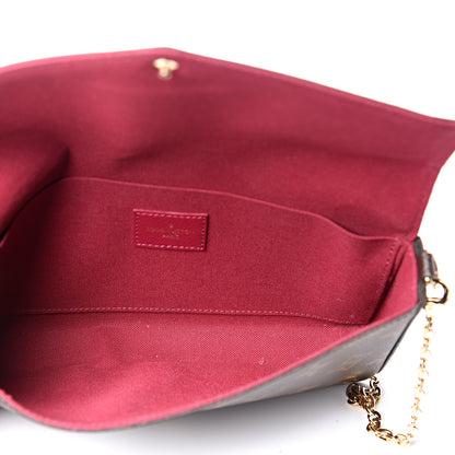 Louis Vuitton Monogram Pochette Felicie Chain Wallet Fuchsia 4 of 13