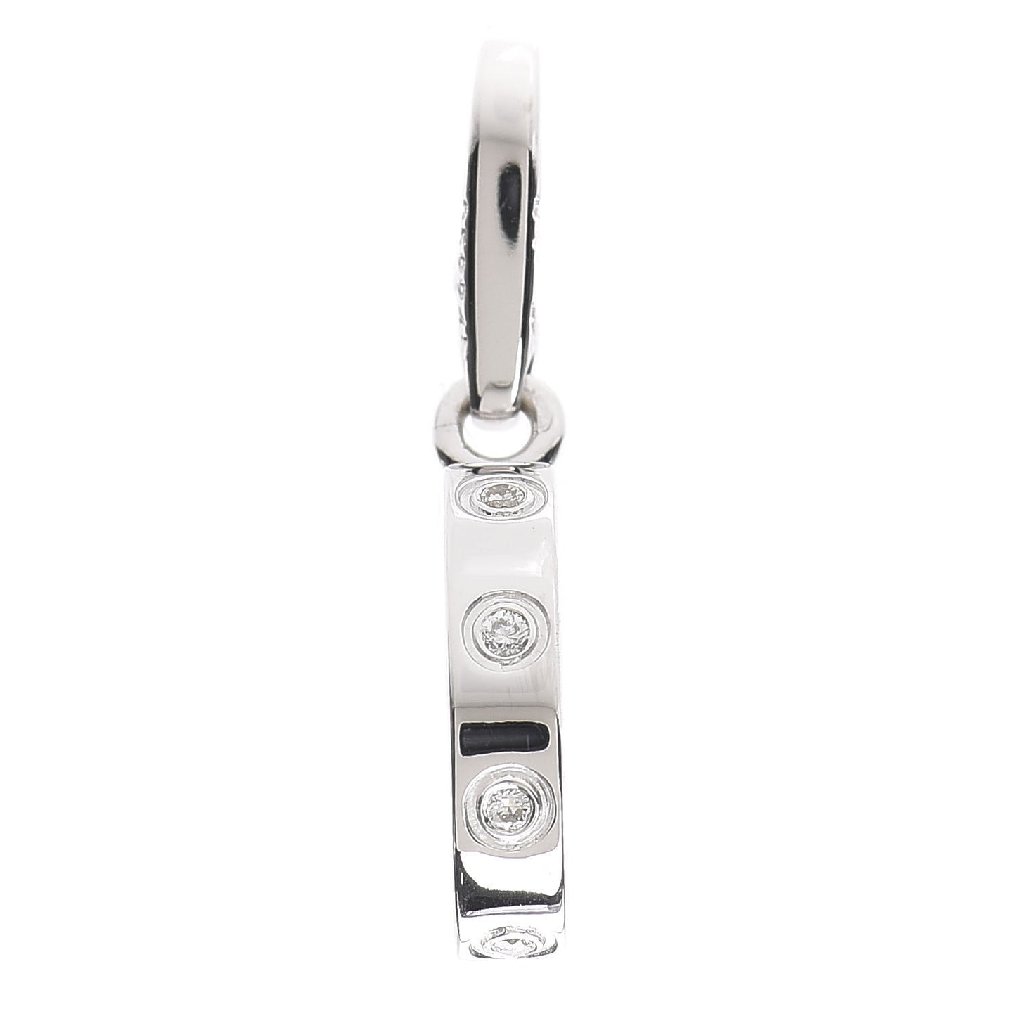 18K White Gold Diamond LOVE Ring Charm