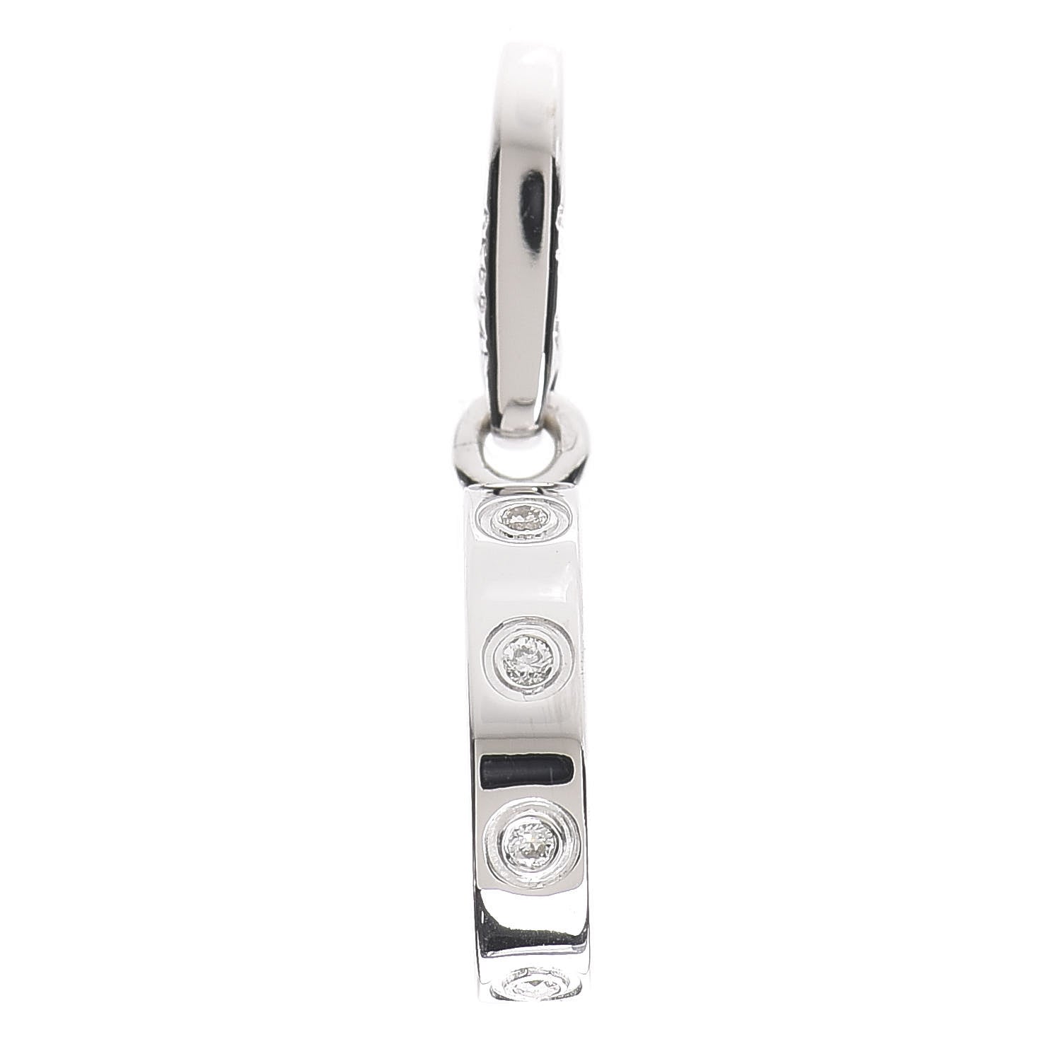 Cartier 18K White Gold Diamond LOVE Ring Charm 1 of 5