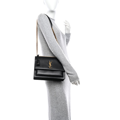 Saint Laurent Calfskin Large Monogram Sunset Black 2 of 9