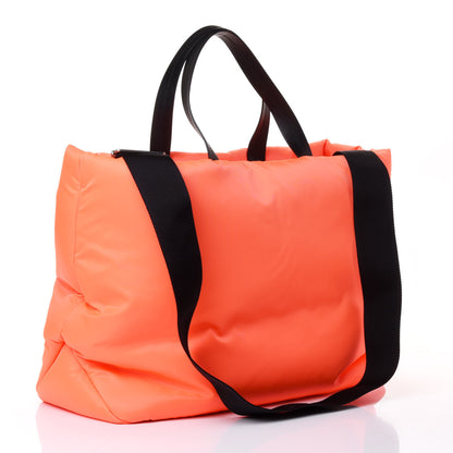 Prada Tessuto Nylon Soft Padded Medium Shopping Tote Arancio Fluo 2 of 4
