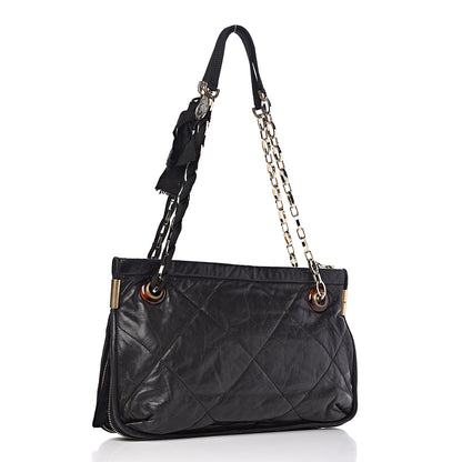Lanvin Lambskin Quilted Medium Amalia Shoulder Bag Black 3 of 9