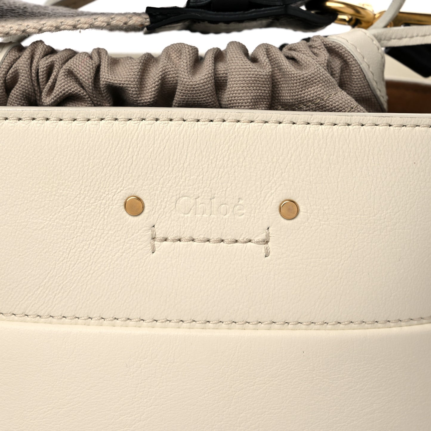 Smooth Calfskin Mini Roy Bucket Bag Natural White