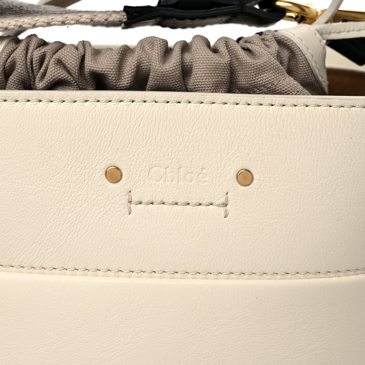 Chloe Smooth Calfskin Mini Roy Bucket Bag Natural White 15 of 18