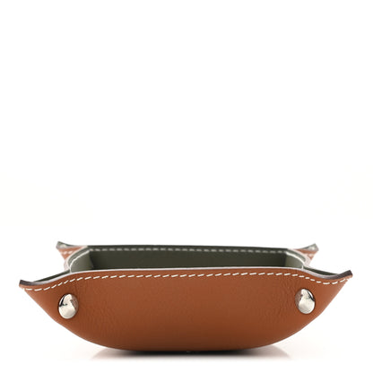 Hermes Taurillon Clemence Swift Mini Mises et Relances Change Tray Vert Veronese Fauve 4 of 6