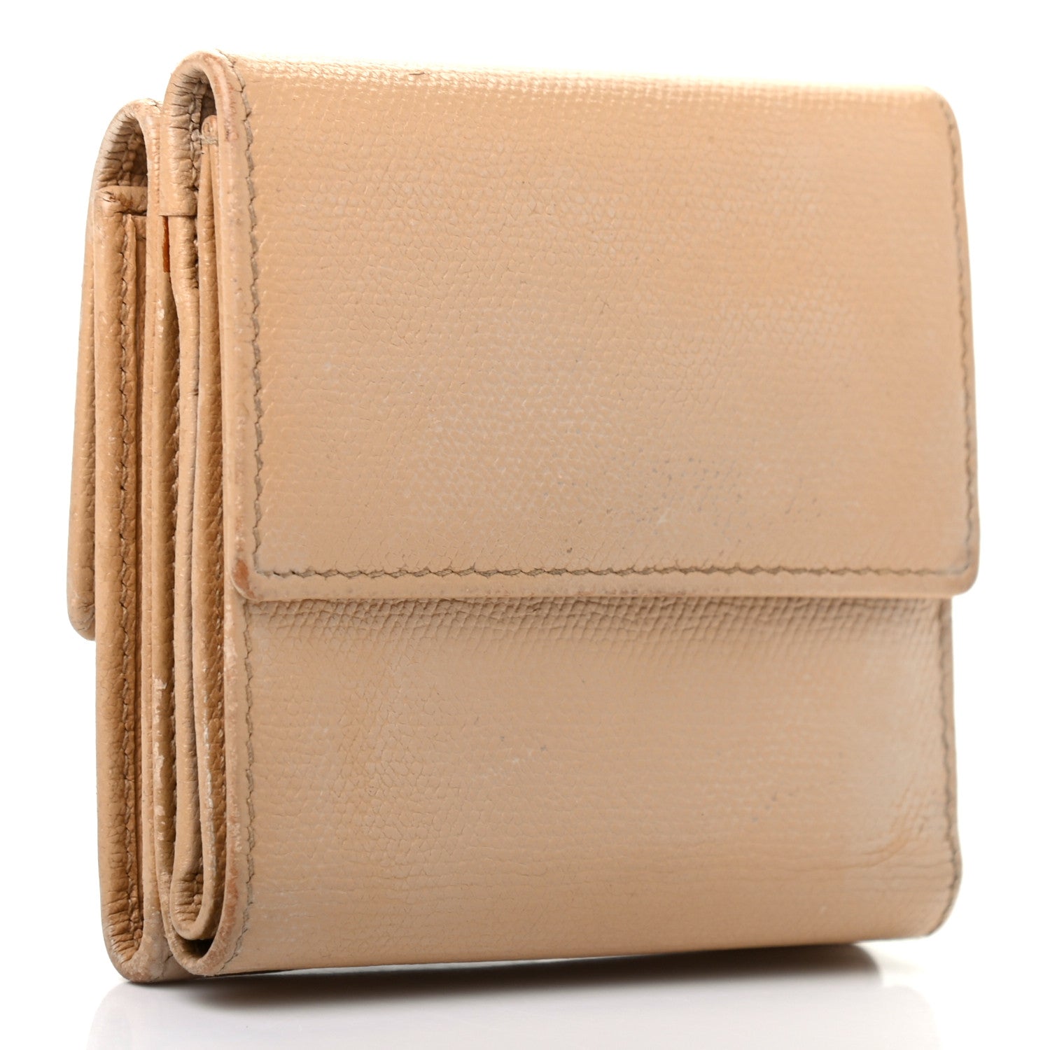 Chanel Grained Calfskin CC Button Compact Wallet Beige 3 of 14