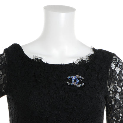 Chanel Crystal Baguette CC Brooch Blue 2 of 5