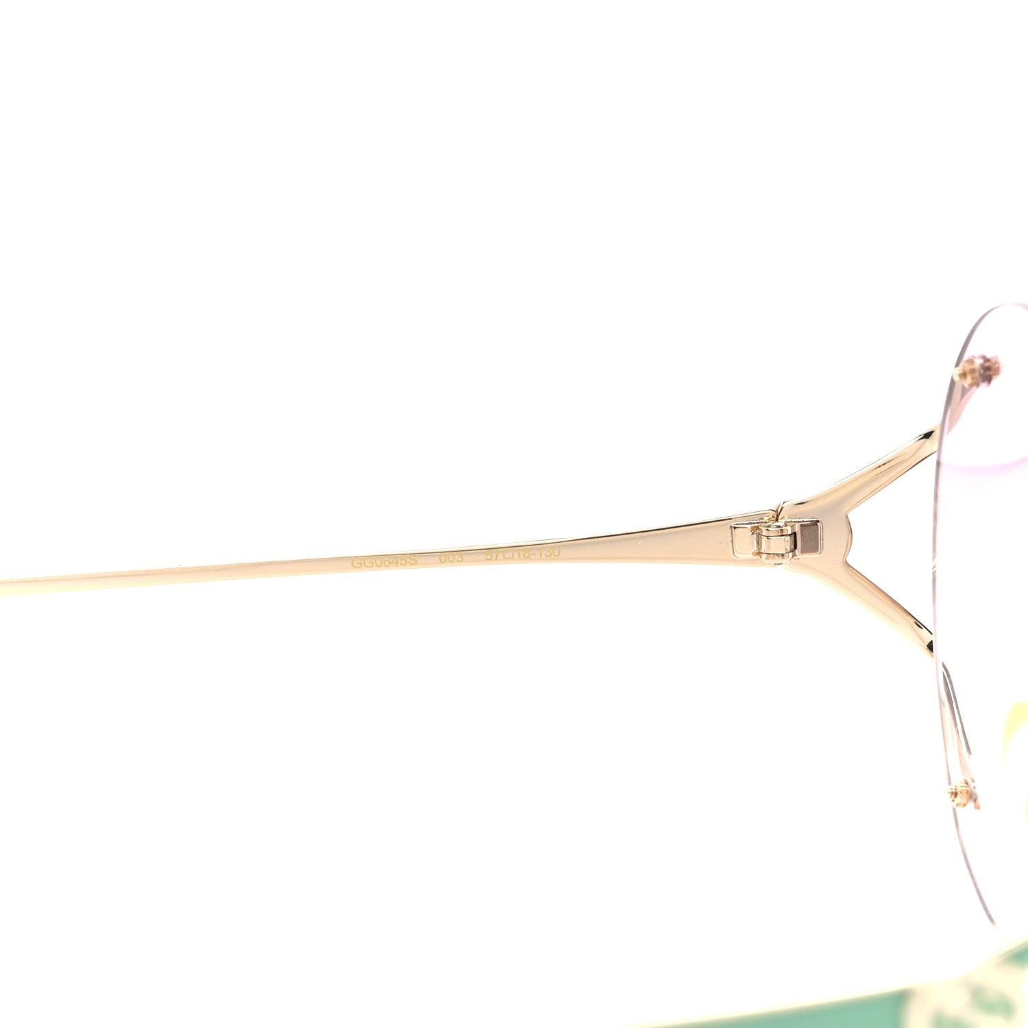 Gucci Metal Oversized Round Frame Sunglasses GG0645S Gold Blue 5 of 9