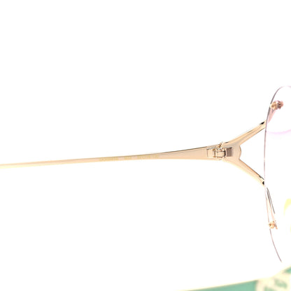 Gucci Metal Oversized Round Frame Sunglasses GG0645S Gold Blue 5 of 9