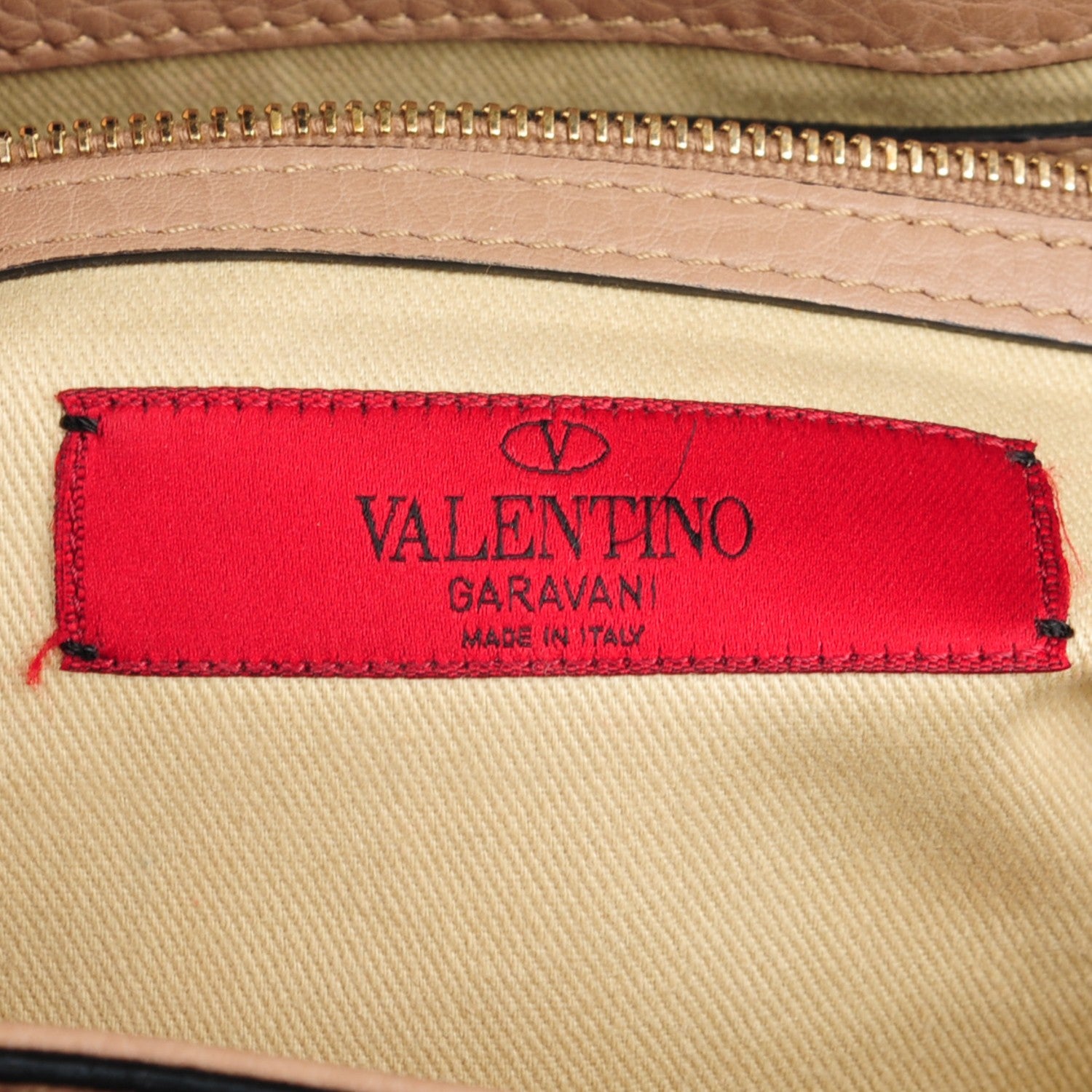 Valentino Garavani Pebbled Calfskin Rockstud Accordion Shoulder Flap Beige 7 of 10