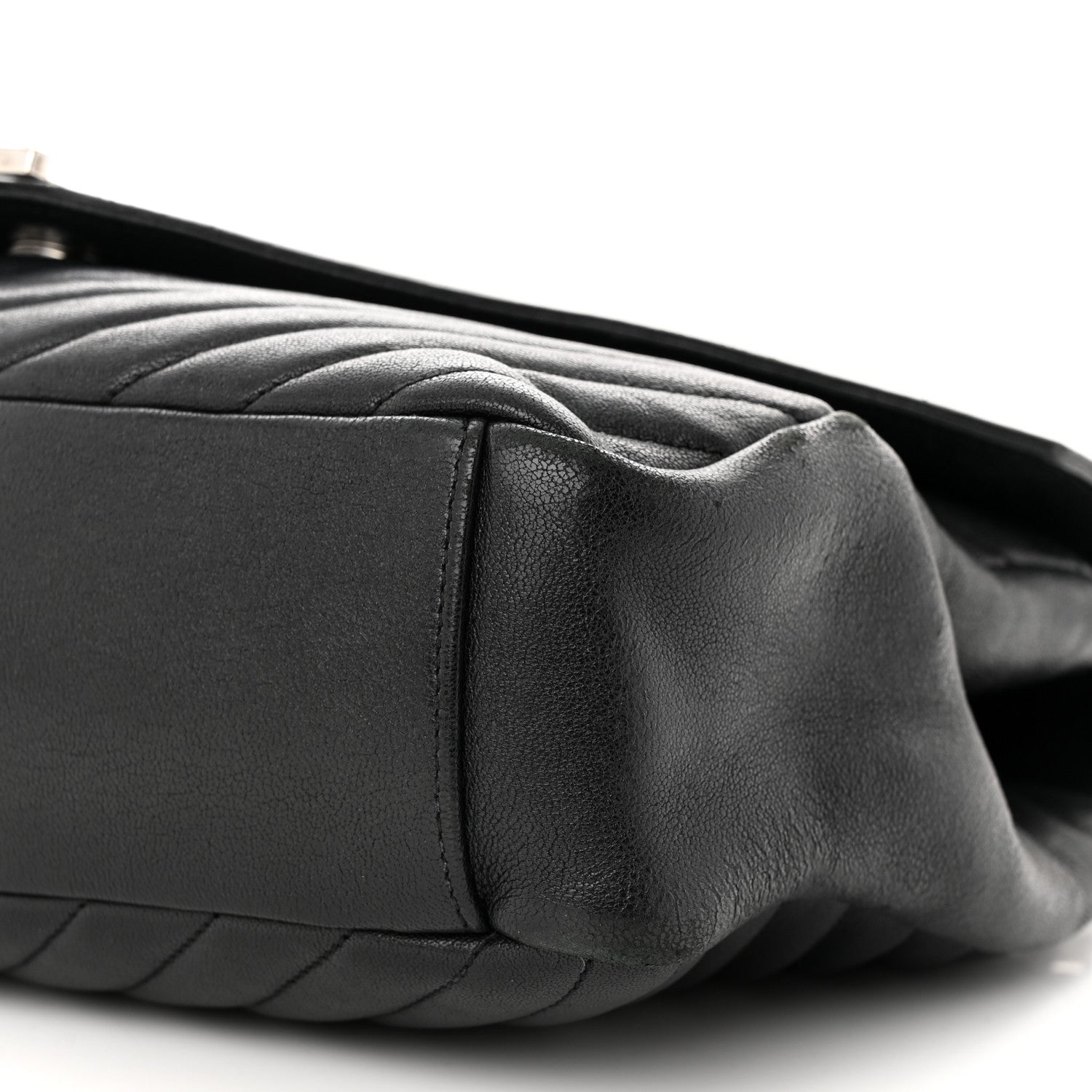 Saint Laurent Sheepskin Matelasse Chevron Monogram Large College Satchel Black 11 of 17