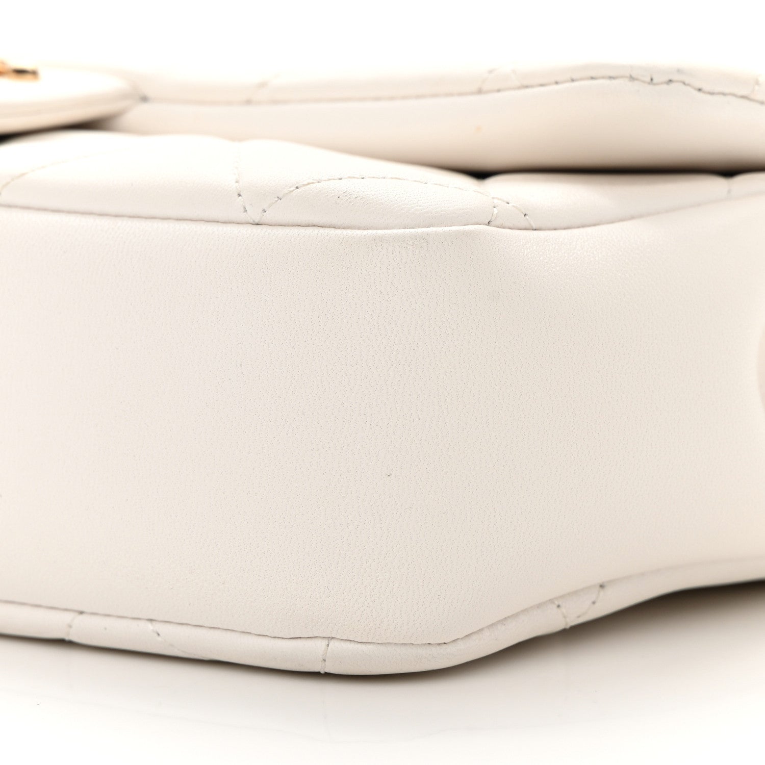 Chanel Lambskin Quilted Resin Bi-Color Chain Flap Bag White 10 of 15