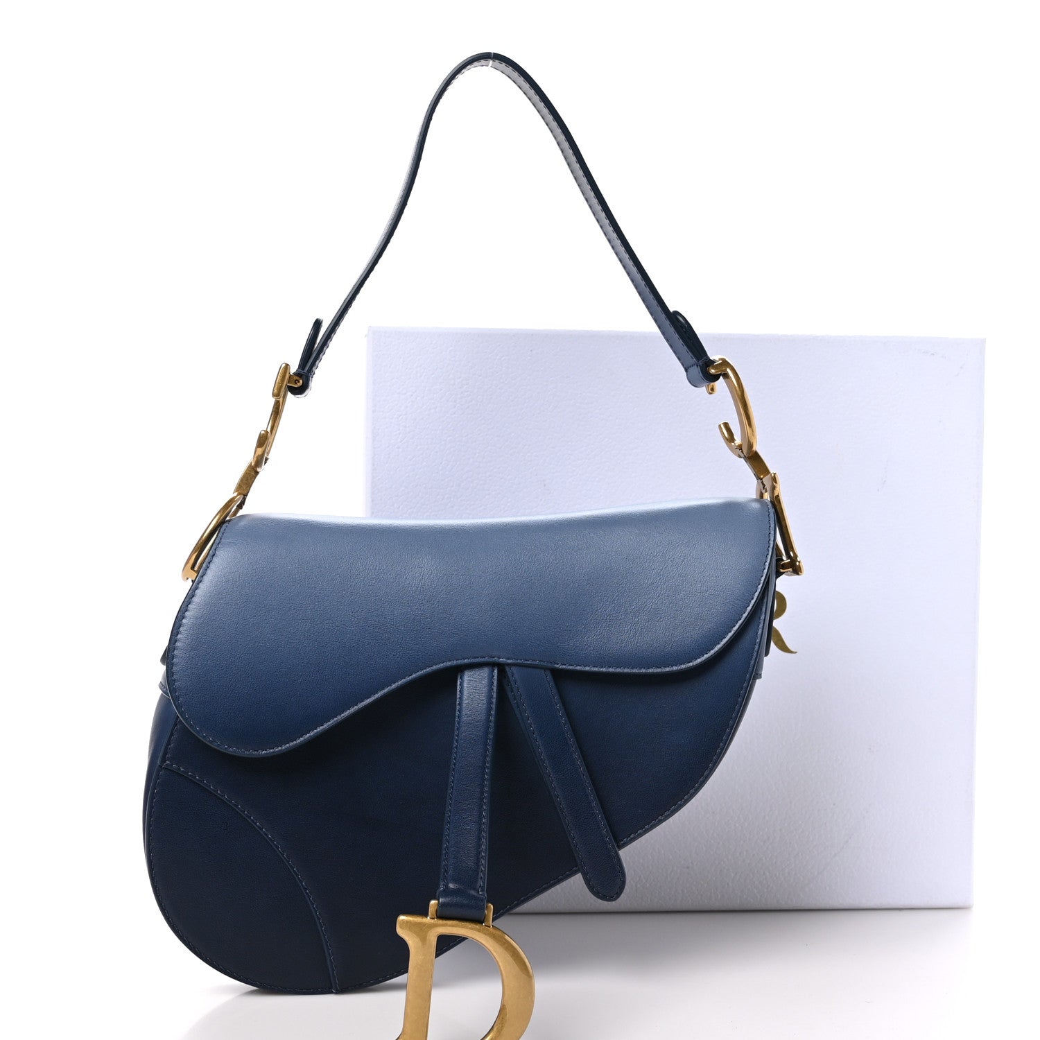 Christian Dior Calfskin Gradient Saddle Bag Indigo Blue 11 of 11