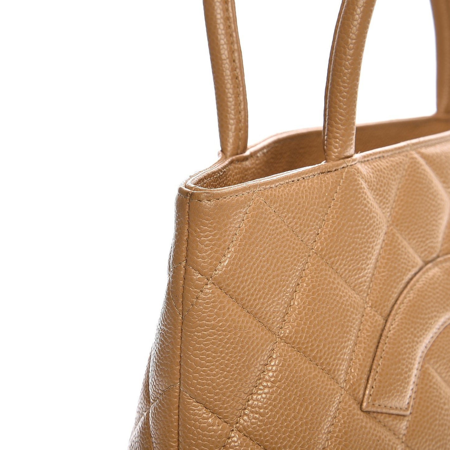 Caviar Quilted Medallion Tote Beige