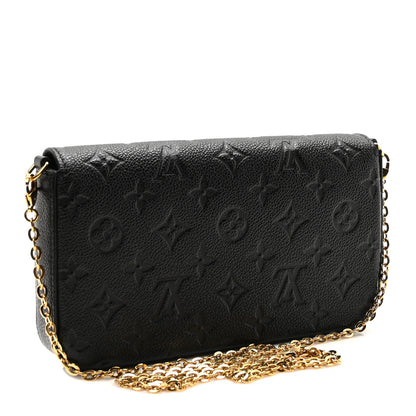 Louis Vuitton Empreinte Pochette Felicie Chain Wallet Black 3 of 10