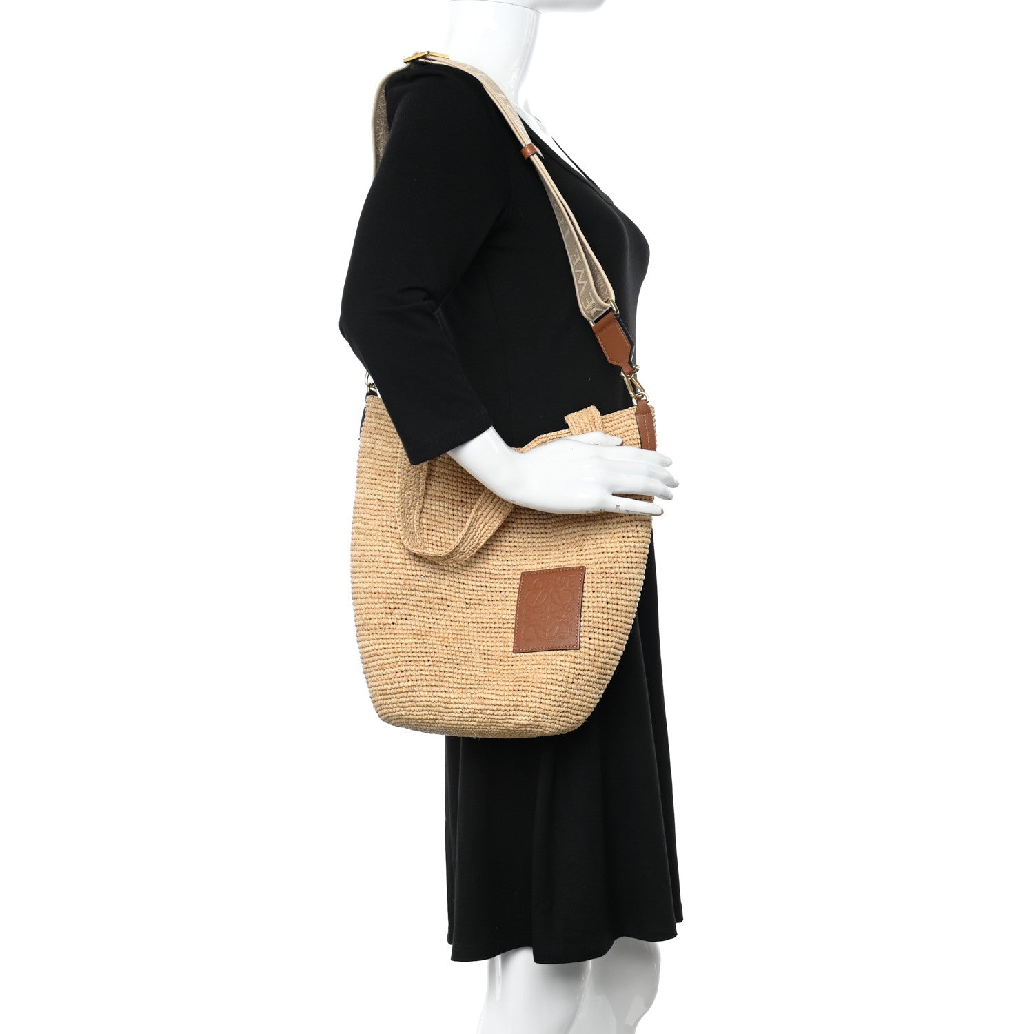Loewe Raffia Mini Slit Tote Bag Natural Tan 2 of 11