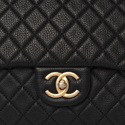 Chanel Calfskin Quilted XXL Travel Flap Bag Black 8 of 12