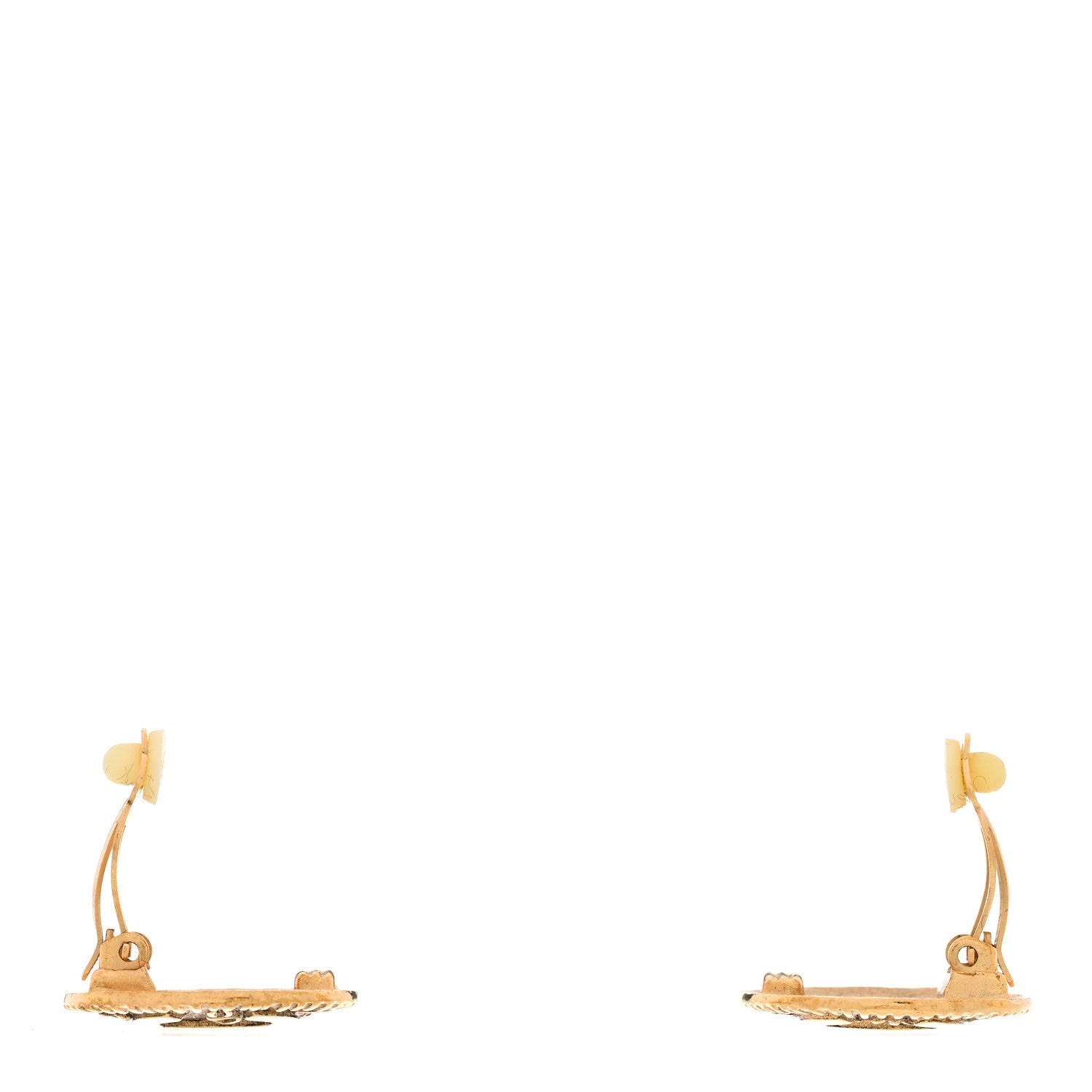 Chanel Round CC Clip On Earrings Gold 3 of 5