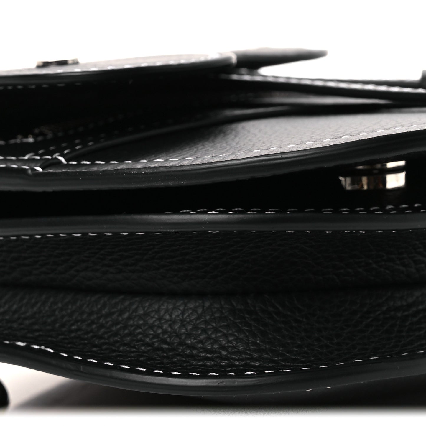 X KAWS Grained Calfskin Saddle Pouch Black