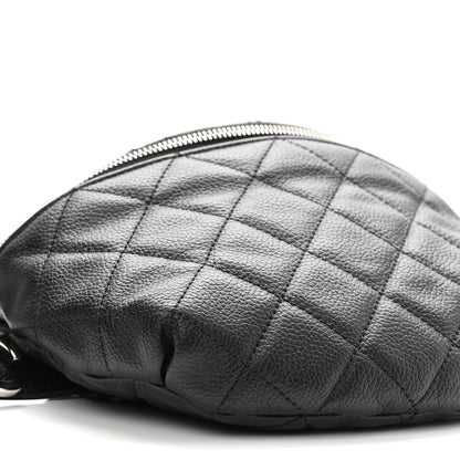 Chanel Grained Calfskin Quilted Waist Belt Bag Black 9 of 10