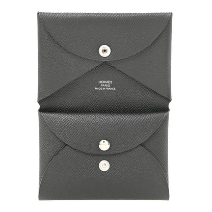 Hermes Epsom Calvi Duo Card Case Black 5 of 8