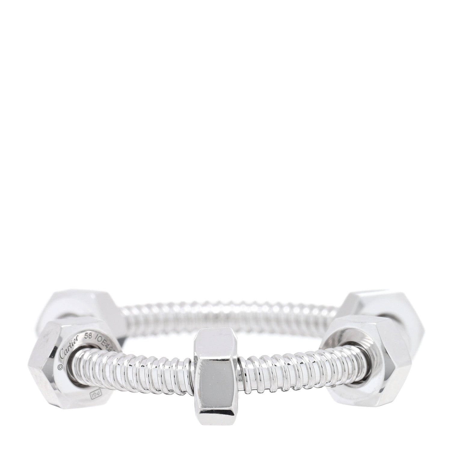 Cartier 18K White Gold Ecrou De Cartier Ring 58 8.5 1 of 4