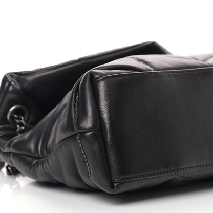 Saint Laurent Lambskin Quilted Small Loulou Puffer Monogram Chain Satchel Black 8 of 10