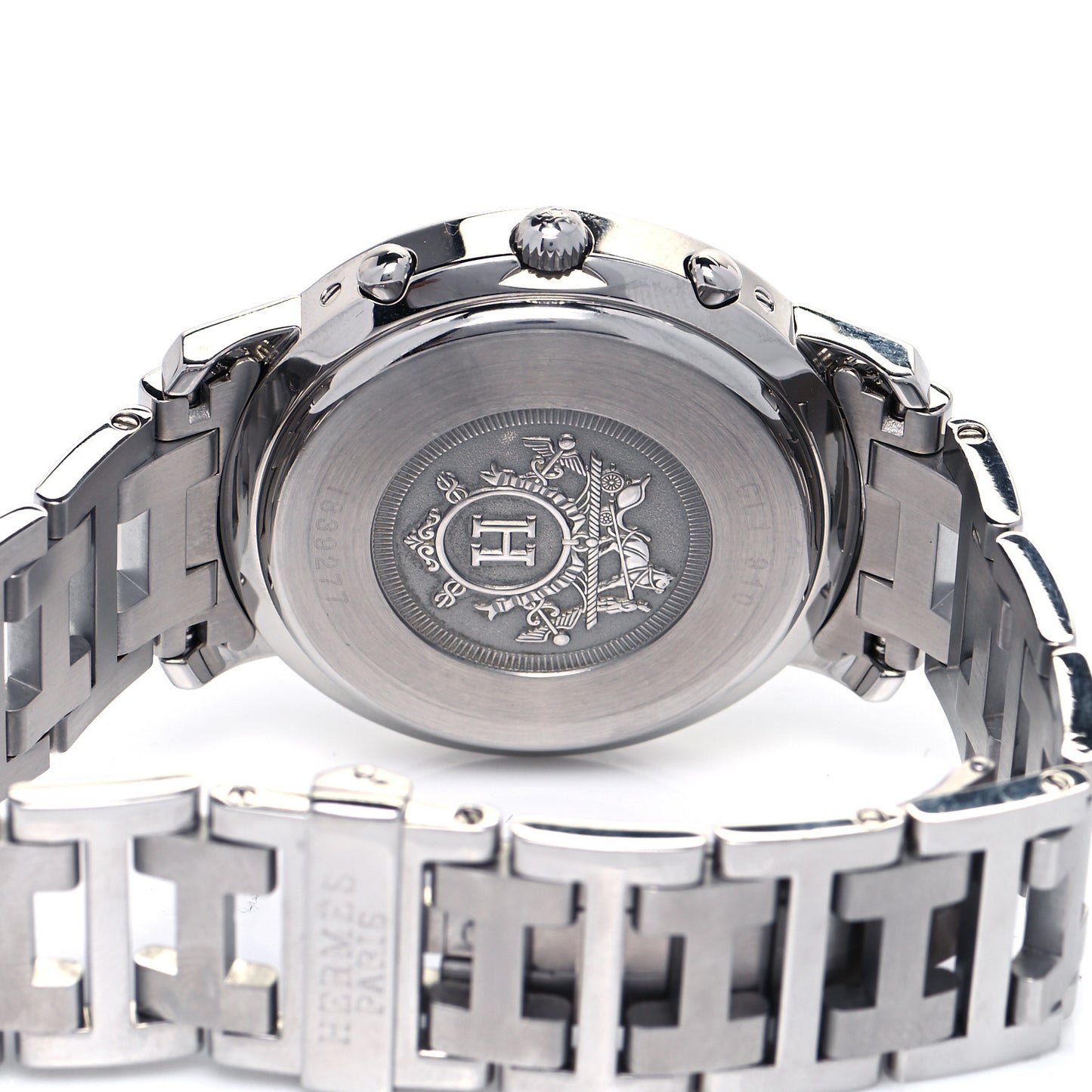 Stainless Steel 38mm Clipper Chronograph Quartz Watch Black
