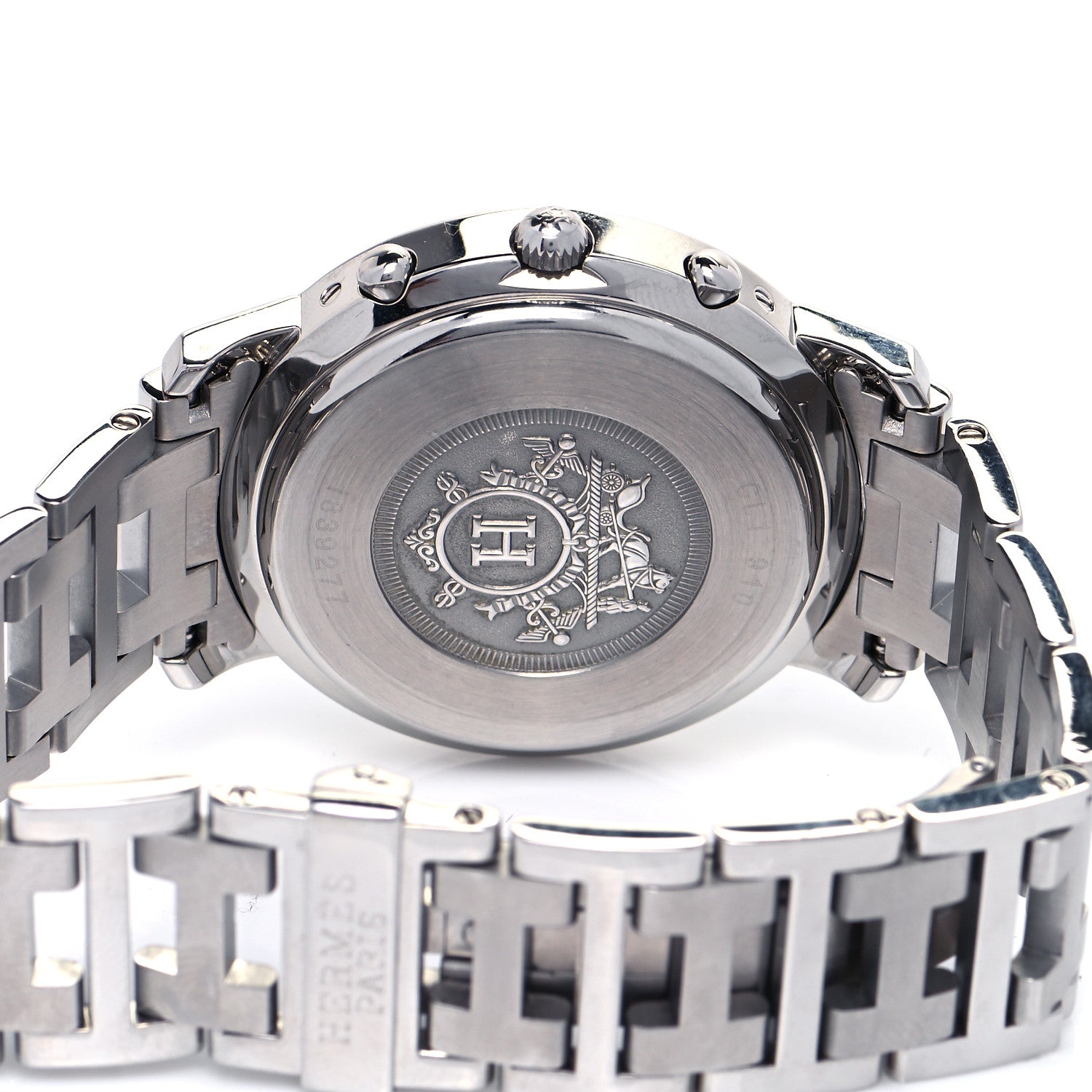 Hermes Stainless Steel 38mm Clipper Chronograph Quartz Watch Black 4 of 4