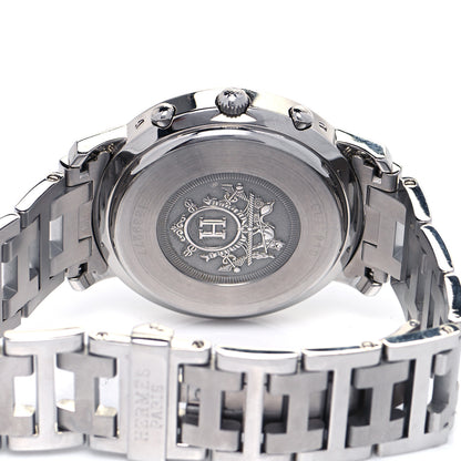 Hermes Stainless Steel 38mm Clipper Chronograph Quartz Watch Black 4 of 4