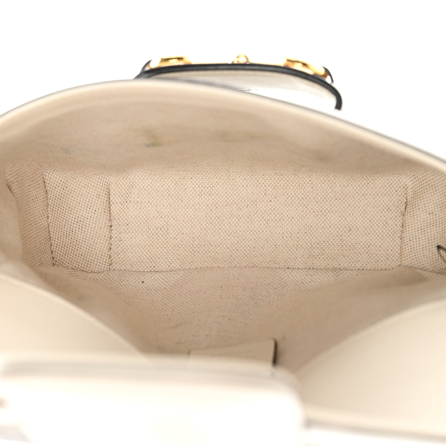 GG Supreme Monogram Web Mini Horsebit 1955 Shoulder Bag Beige Mystic White