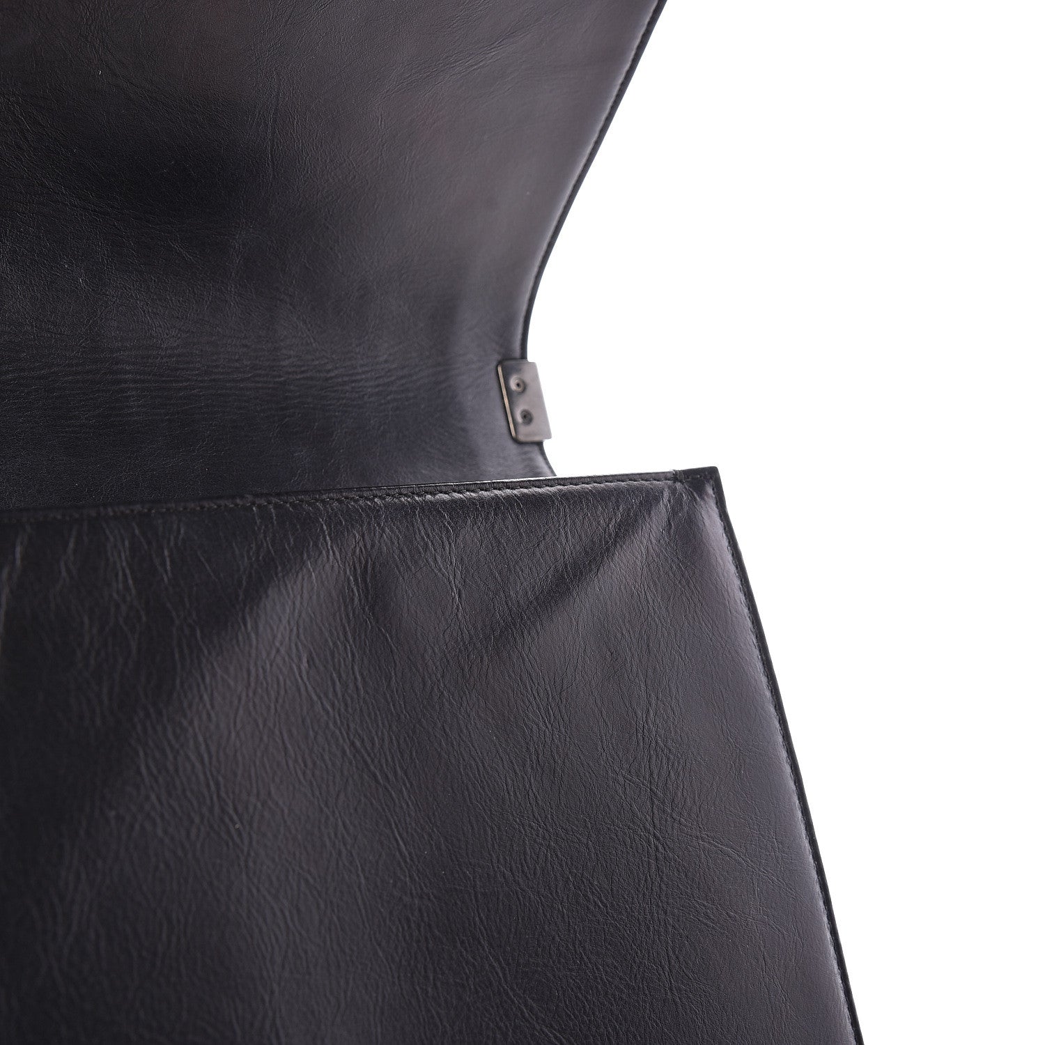 Chanel Calfskin Embossed Stitch Large Boy Flap Black 13 of 19